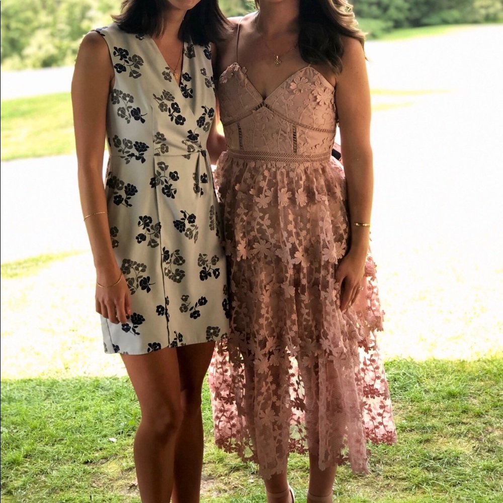 Floral Mini Dress mock-wrap